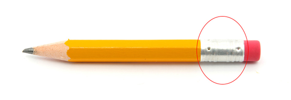 Ferrule an einem Bleistift